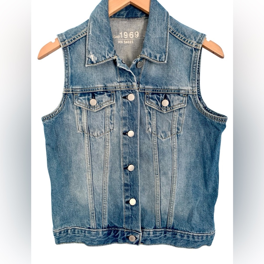 GAP 1969 Blue Denim Jean Vest Size M